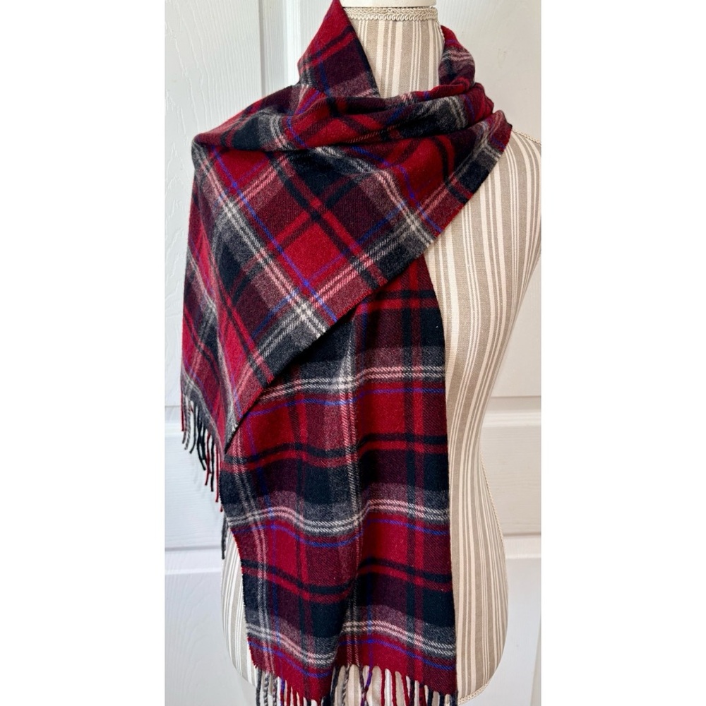 Joseph A Bank 100% Cashmere Plaid Scarf
